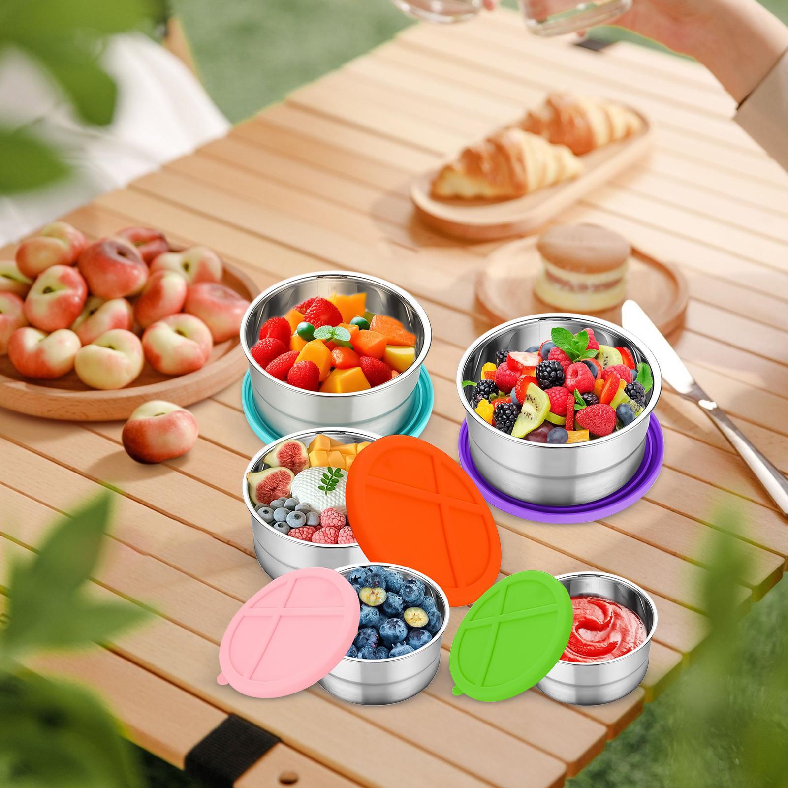 Food Snacks For Camping - حاوية طعام معدنية 5 قطع صندوق